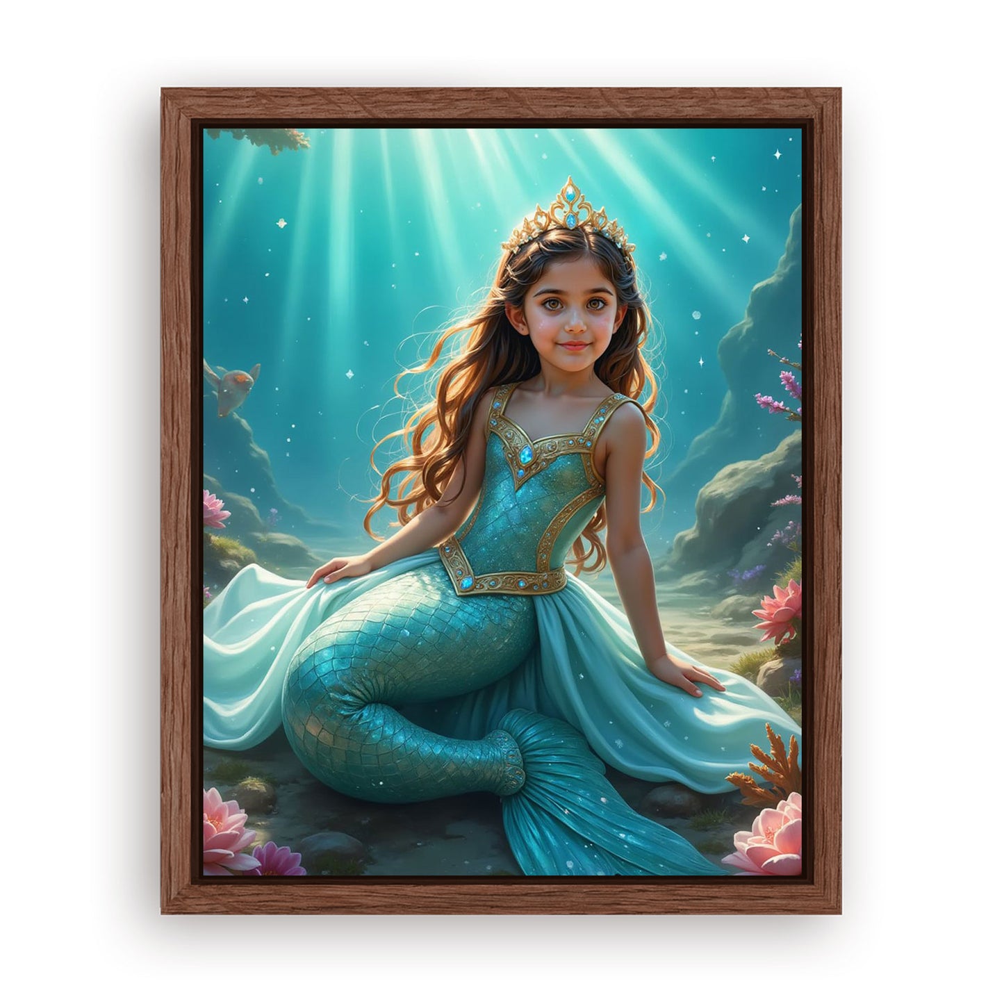 Save 33% When You Add A Frame To Your 16x20 'The Mermaid Princess' Canvas Now