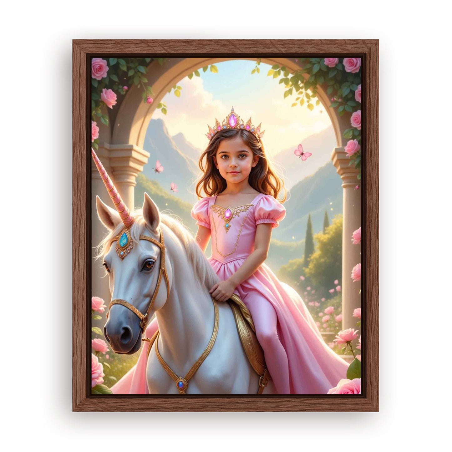 Make Your 16x20 Inches 'The Rose Blossom Unicorn Princess' Canvas Even More Special, Add a Beautiful Premium Frame & Make It Truly Gift-Ready!