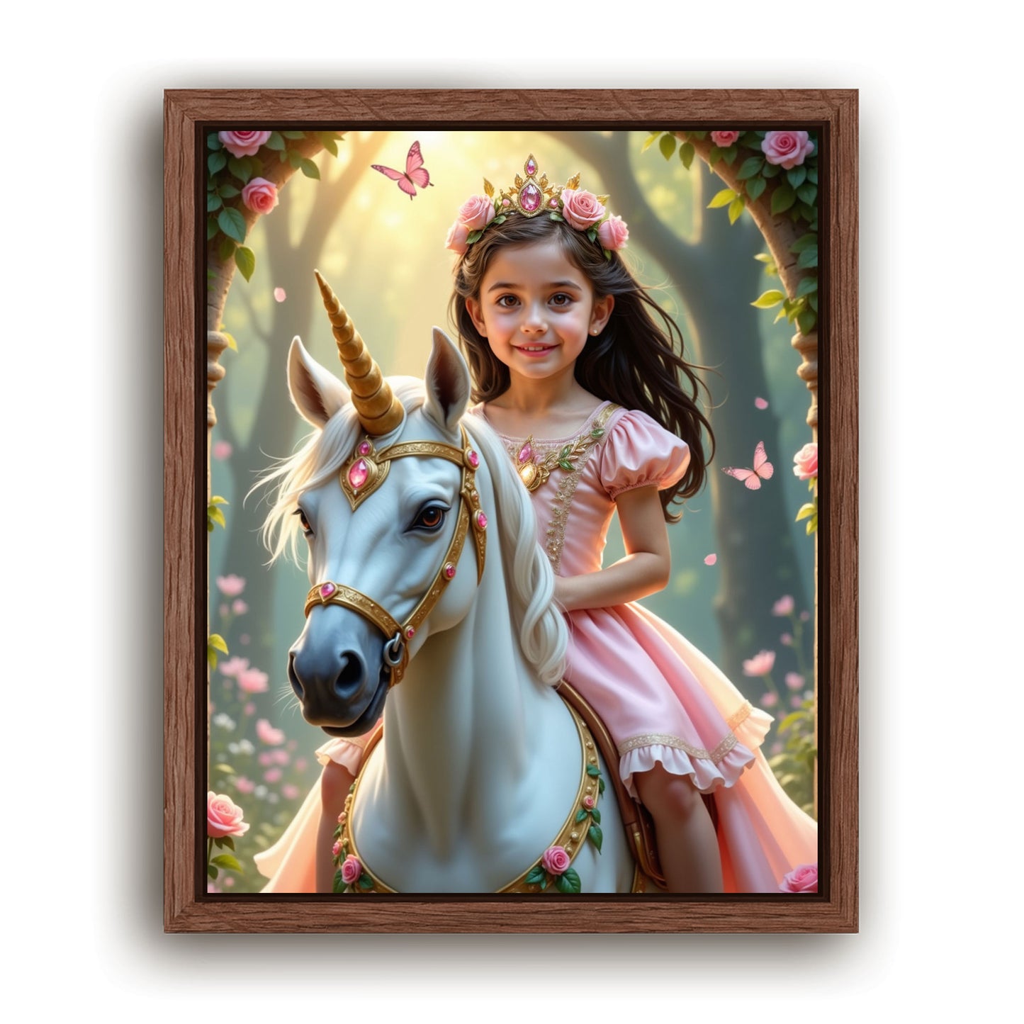 Save 40% When You Add A Frame To Your 10x08 'The Enchanted Unicorn Princess' Canvas Now