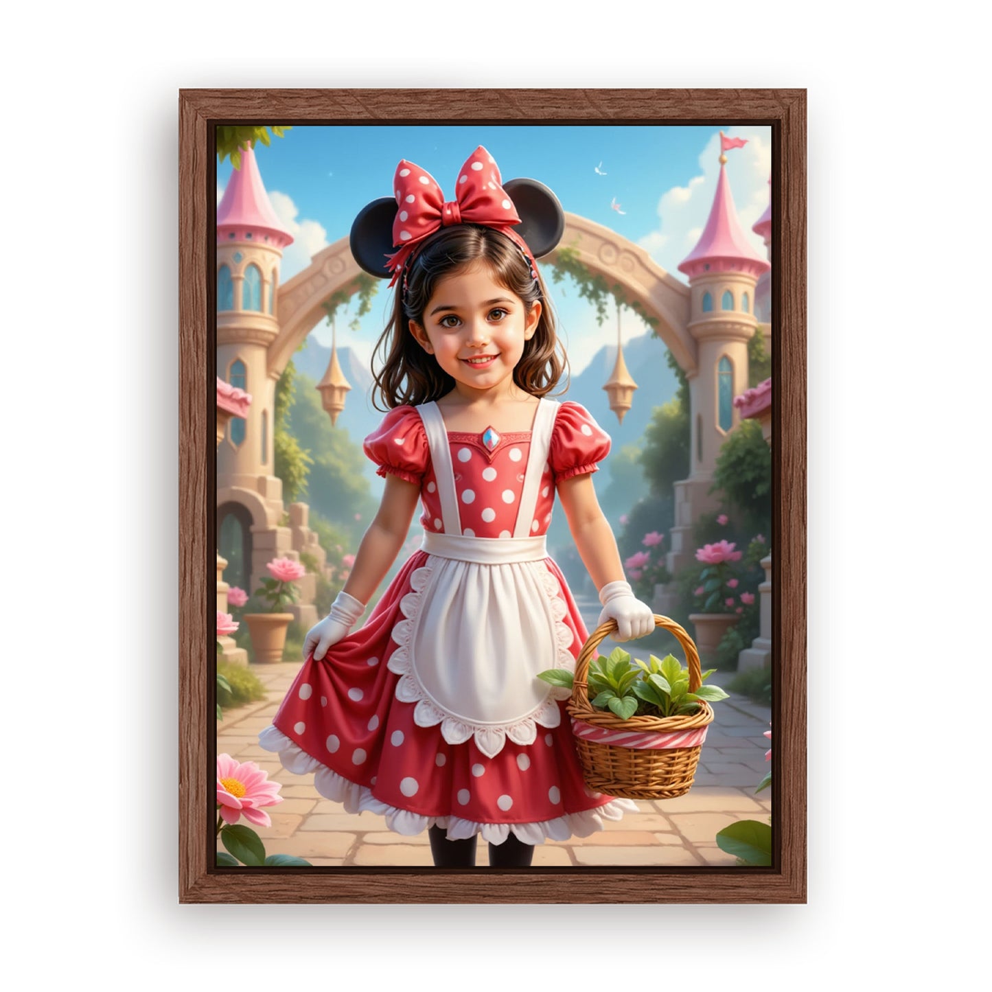 Save 33% When You Add A Frame To Your 12x16 'The Merry Minnie' Canvas Now