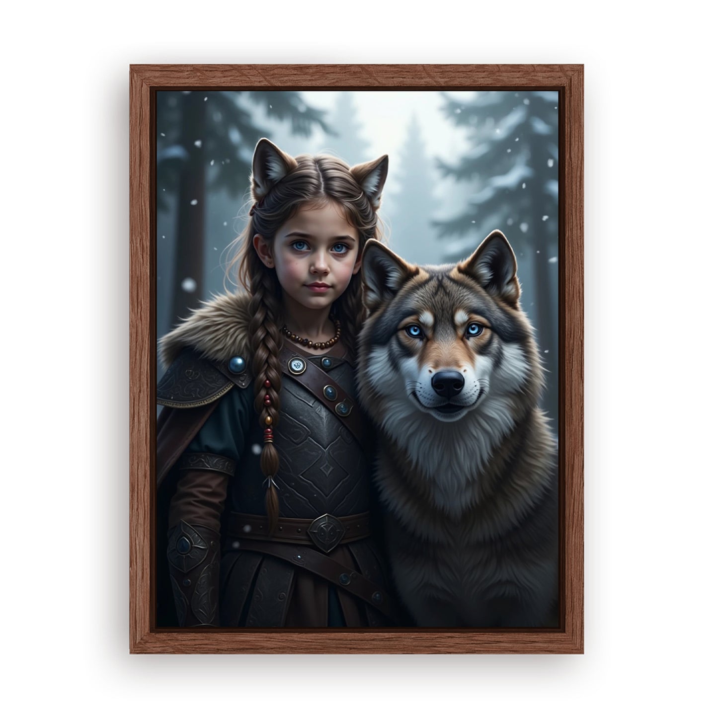 Save 33% When You Add A Frame To Your 12x16 'The Winter Huntress' Canvas Now