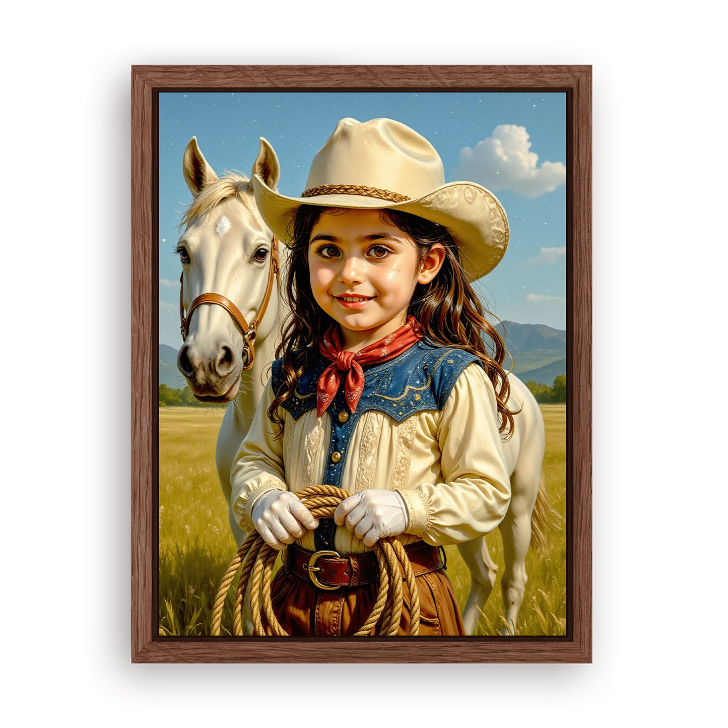 Make Your 12x16 Inches 'The Lasso Princess' Canvas Even More Special, Add a Beautiful Premium Frame & Make It Truly Gift-Ready!