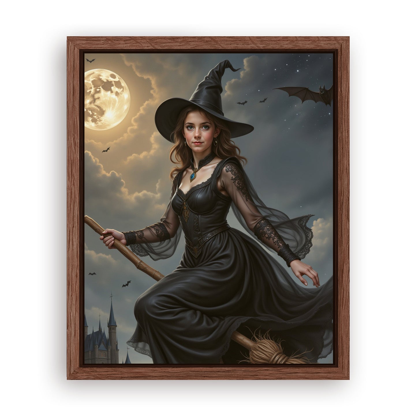 Save 33% When You Add A Frame To Your 10x08 'The Poised Witch' Canvas Now