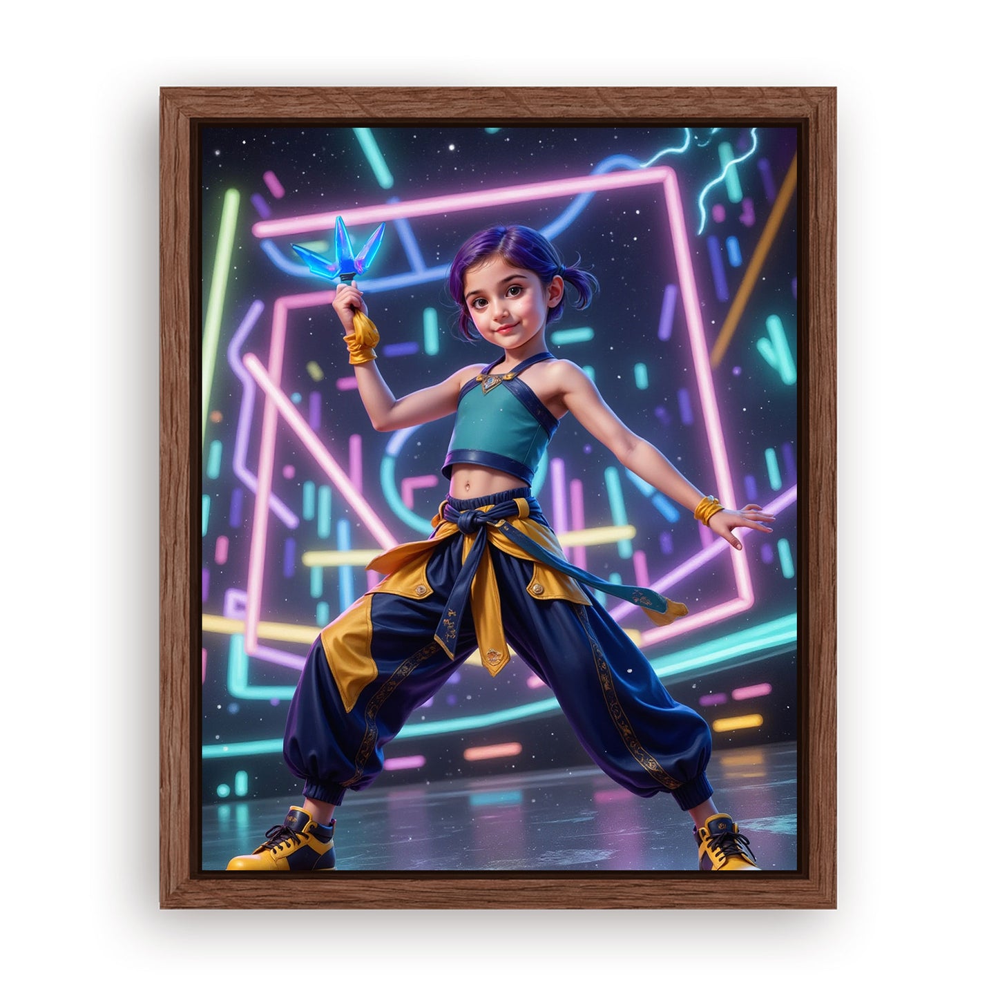 Save 33% When You Add A Frame To Your 16x20 'K-pop Aqua Hex' Canvas Now