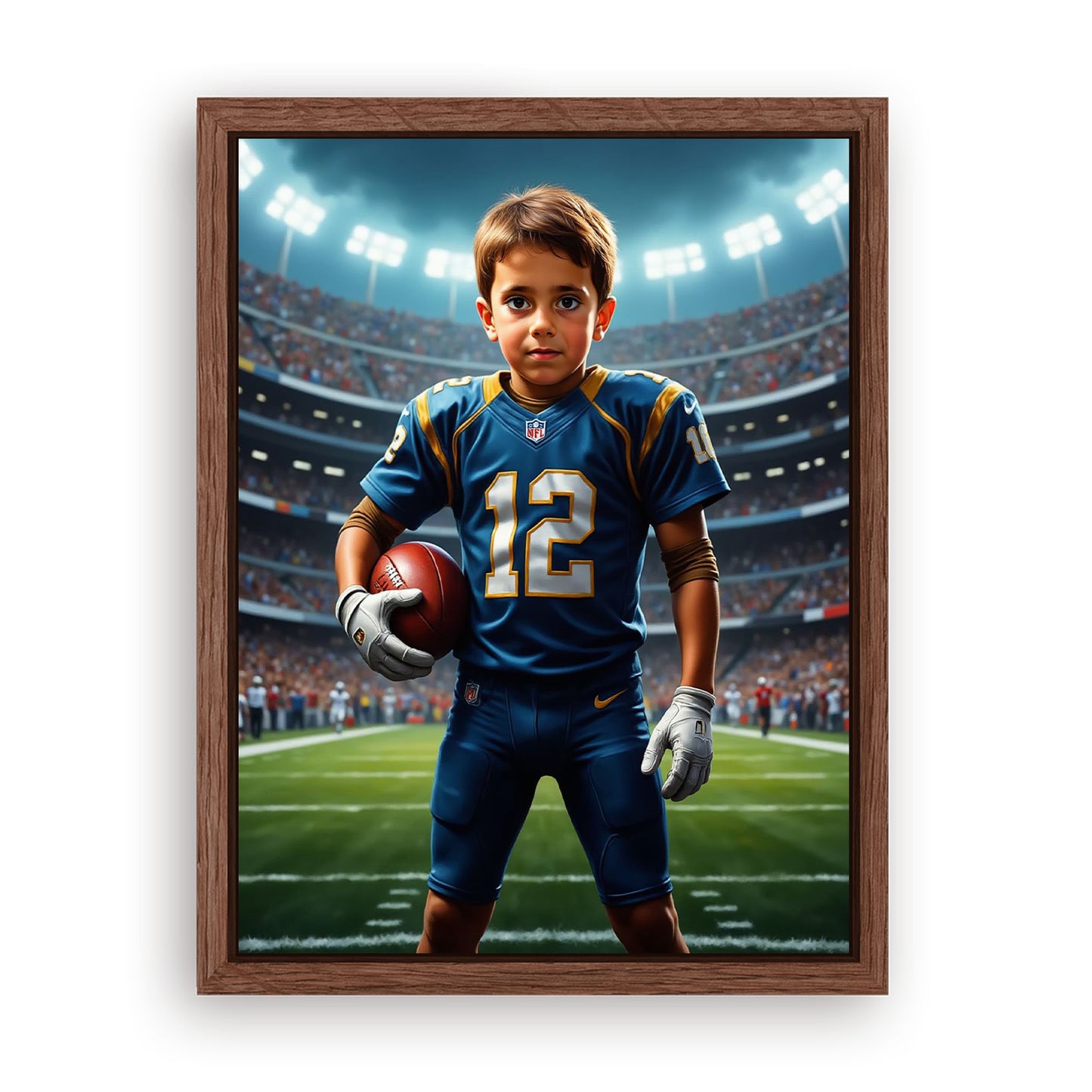 Save 33% When You Add A Frame To Your 12x16 'The Quarterback' Canvas Now