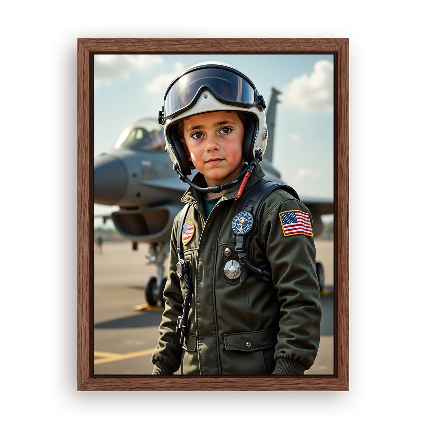 Save 33% When You Add A Frame To Your 18x24 'Top Gun Pilot' Canvas Now
