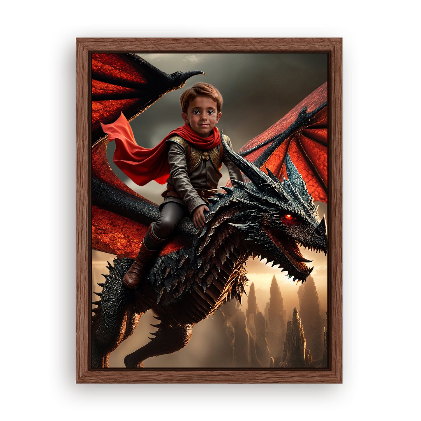 Save 33% When You Add A Frame To Your 12x16 'The Dragon Rider' Canvas Now
