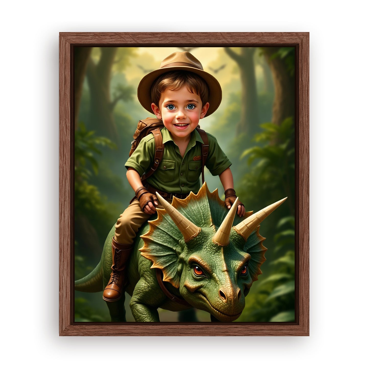 Save 33% When You Add A Frame To Your 16x20 'The Dinosaur' Canvas Now