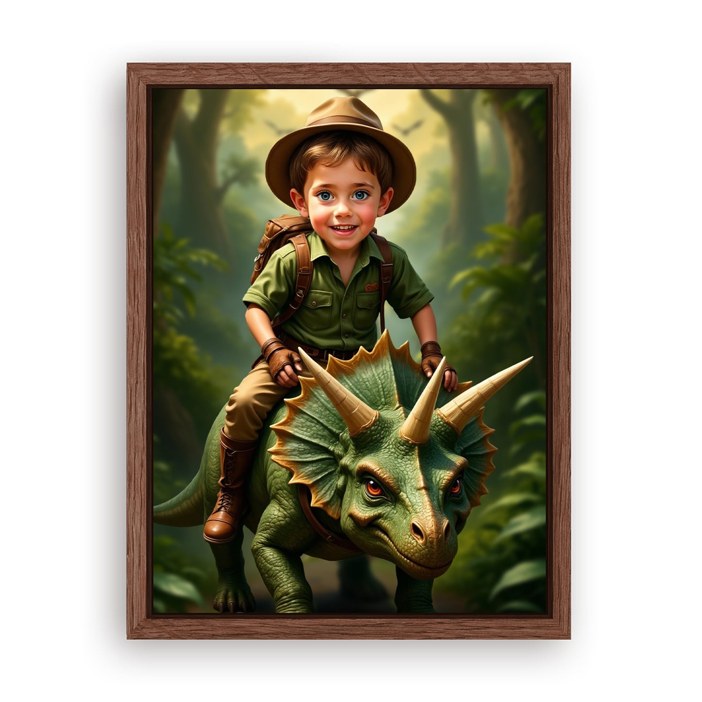 Save 33% When You Add A Frame To Your 12x16 'The Dinosaur' Canvas Now