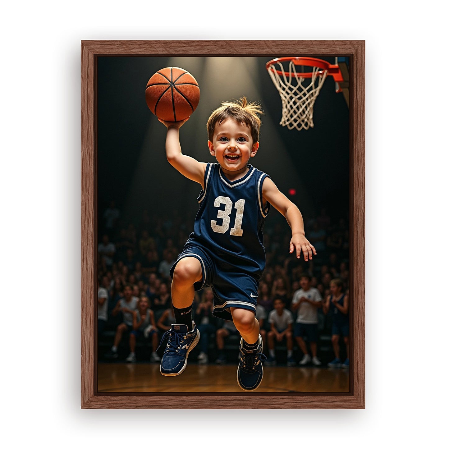 Save 33% When You Add A Frame To Your 12x16 'The Basketball Player' Canvas Now