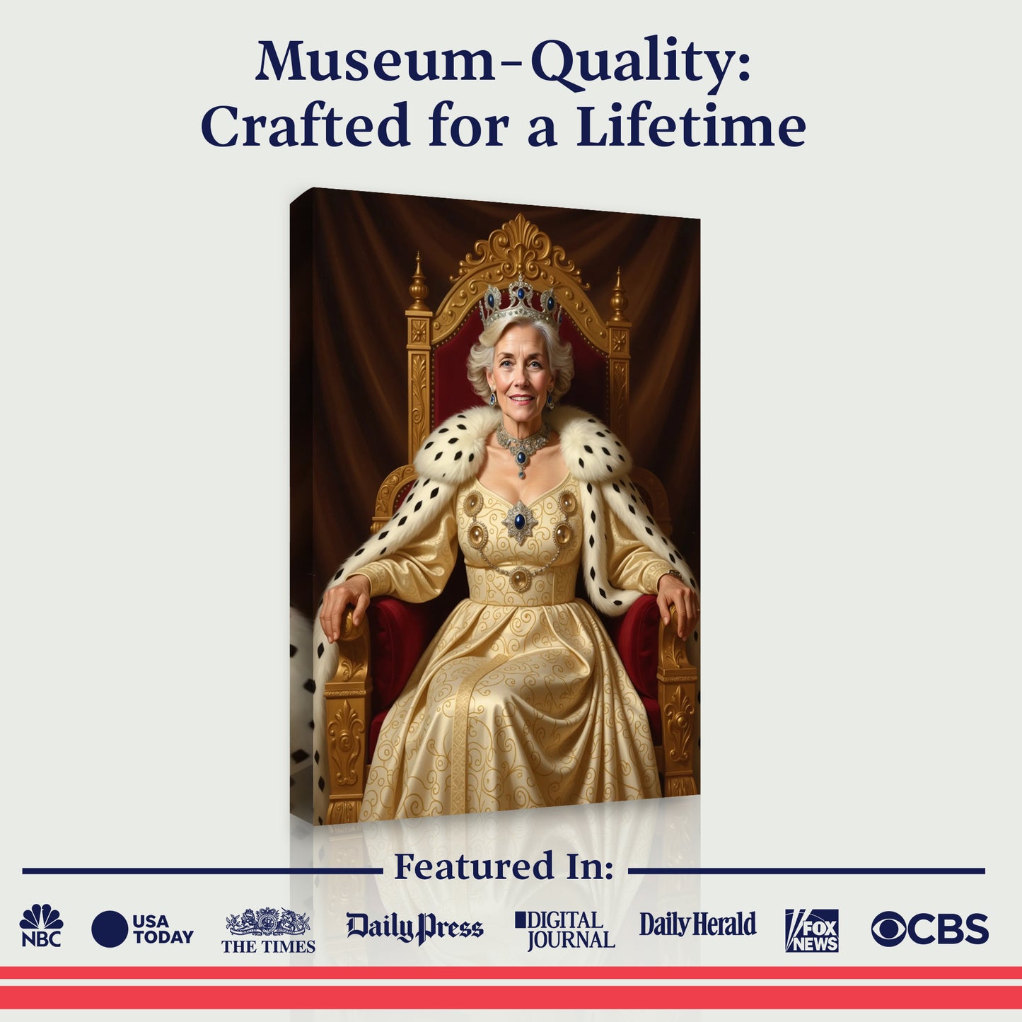 The Majestic Queen on Golden Throne