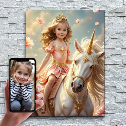 La princesse des pétales dorés et sa licorne