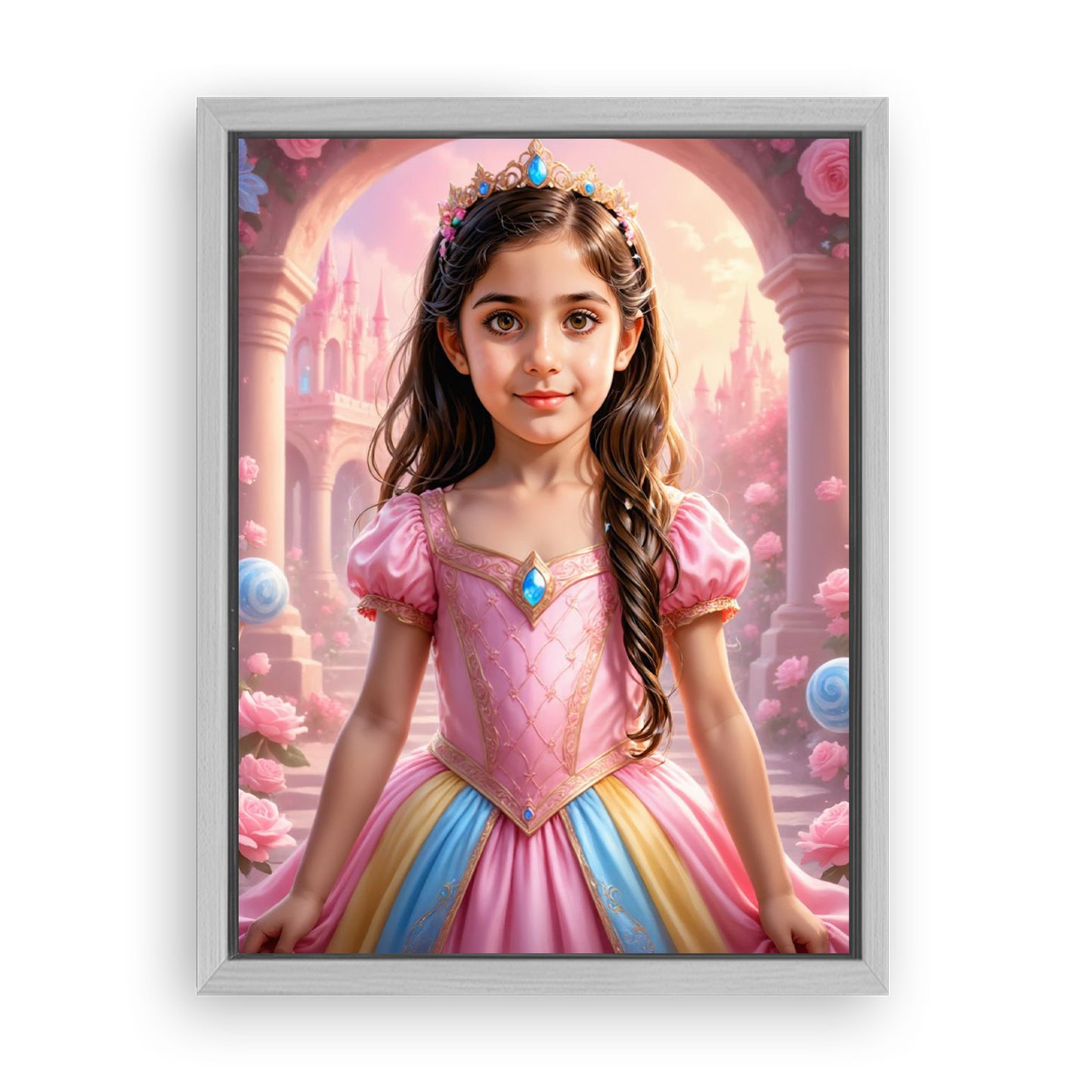 Save 33% When You Add A Frame To Your 18x24 'The Candyland Princess' Canvas Now