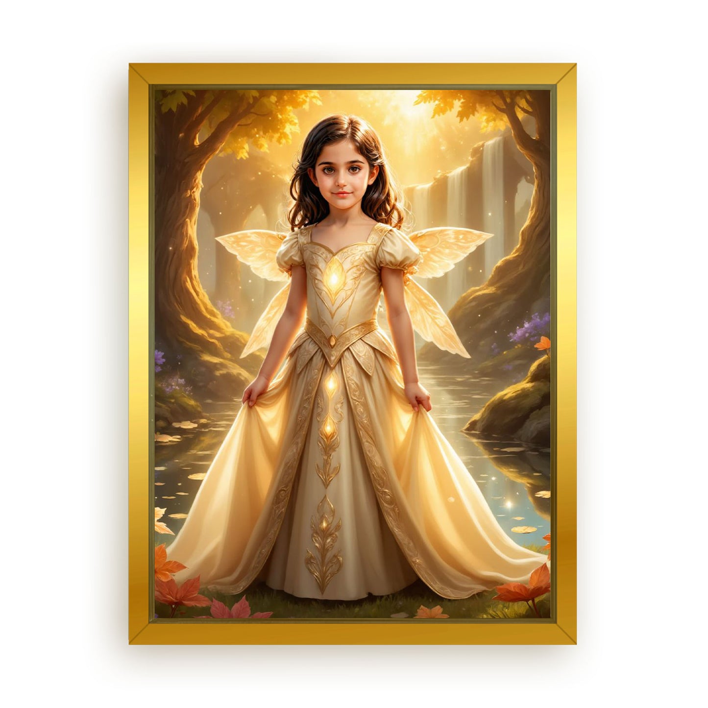 Save 33% When You Add A Frame To Your 18x24 'The Autumn Fairy Princess' Canvas Now