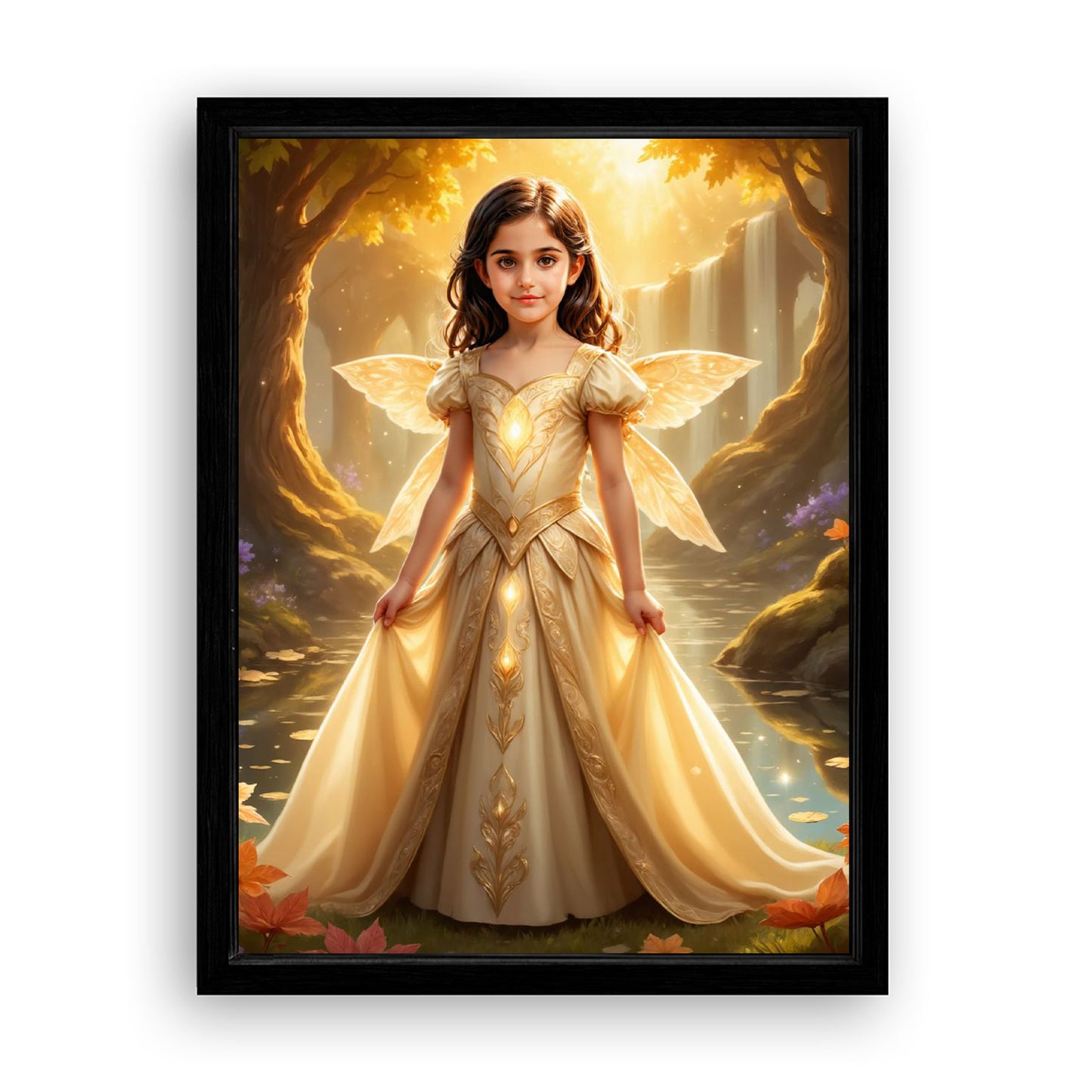 Save 33% When You Add A Frame To Your 18x24 'The Autumn Fairy Princess' Canvas Now