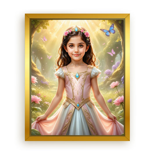 Save 33% When You Add A Frame To Your 16x20 'The Spring Flower Princess' Canvas Now
