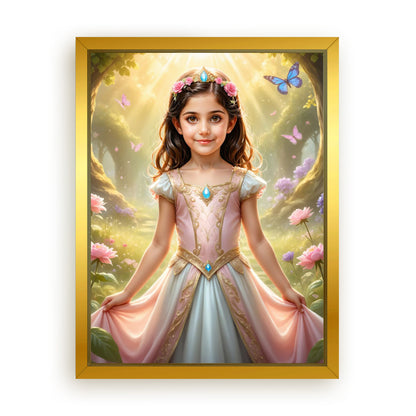 Save 33% When You Add A Frame To Your 18x24 'The Spring Flower Princess' Canvas Now