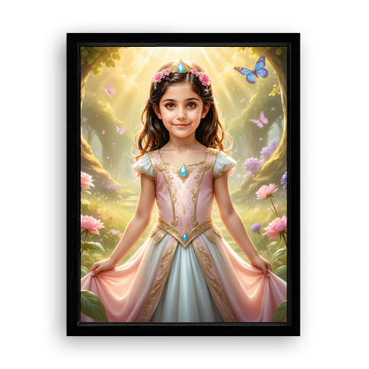 Save 33% When You Add A Frame To Your 18x24 'The Spring Flower Princess' Canvas Now