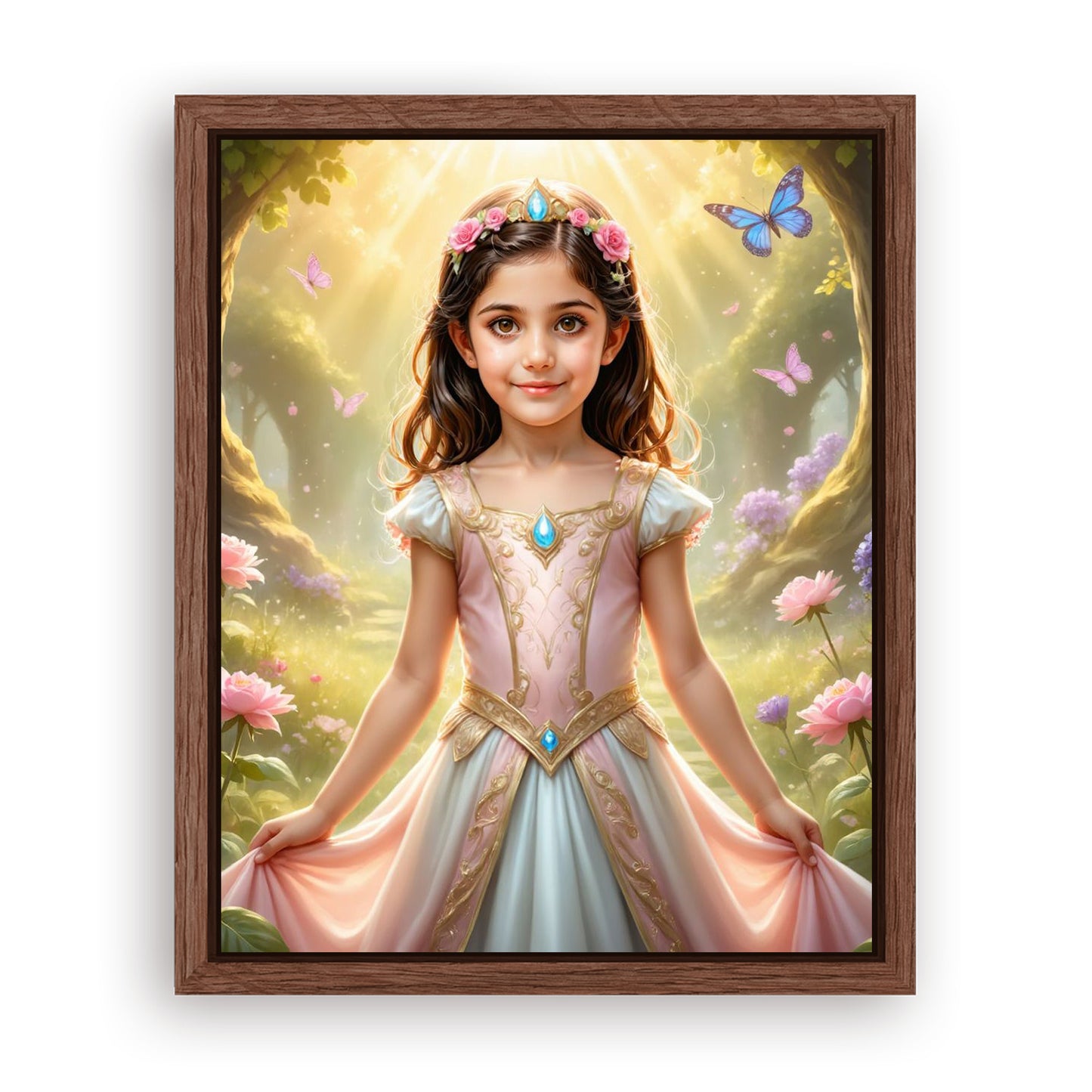 Save 33% When You Add A Frame To Your 16x20 'The Spring Flower Princess' Canvas Now