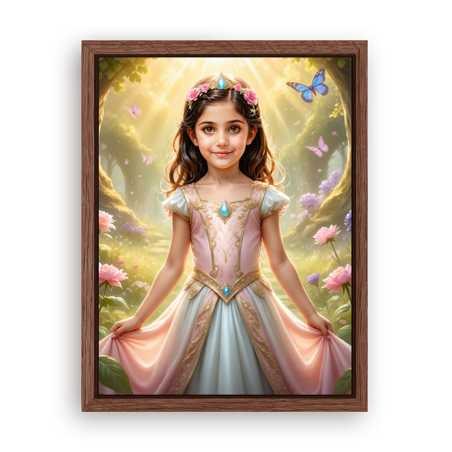 Save 33% When You Add A Frame To Your 12x16 'The Spring Flower Princess' Canvas Now