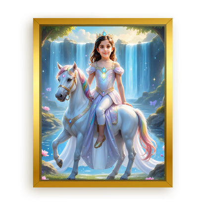 Save 33% When You Add A Frame To Your 16x20 'The Unicorn Rider Princess' Canvas Now