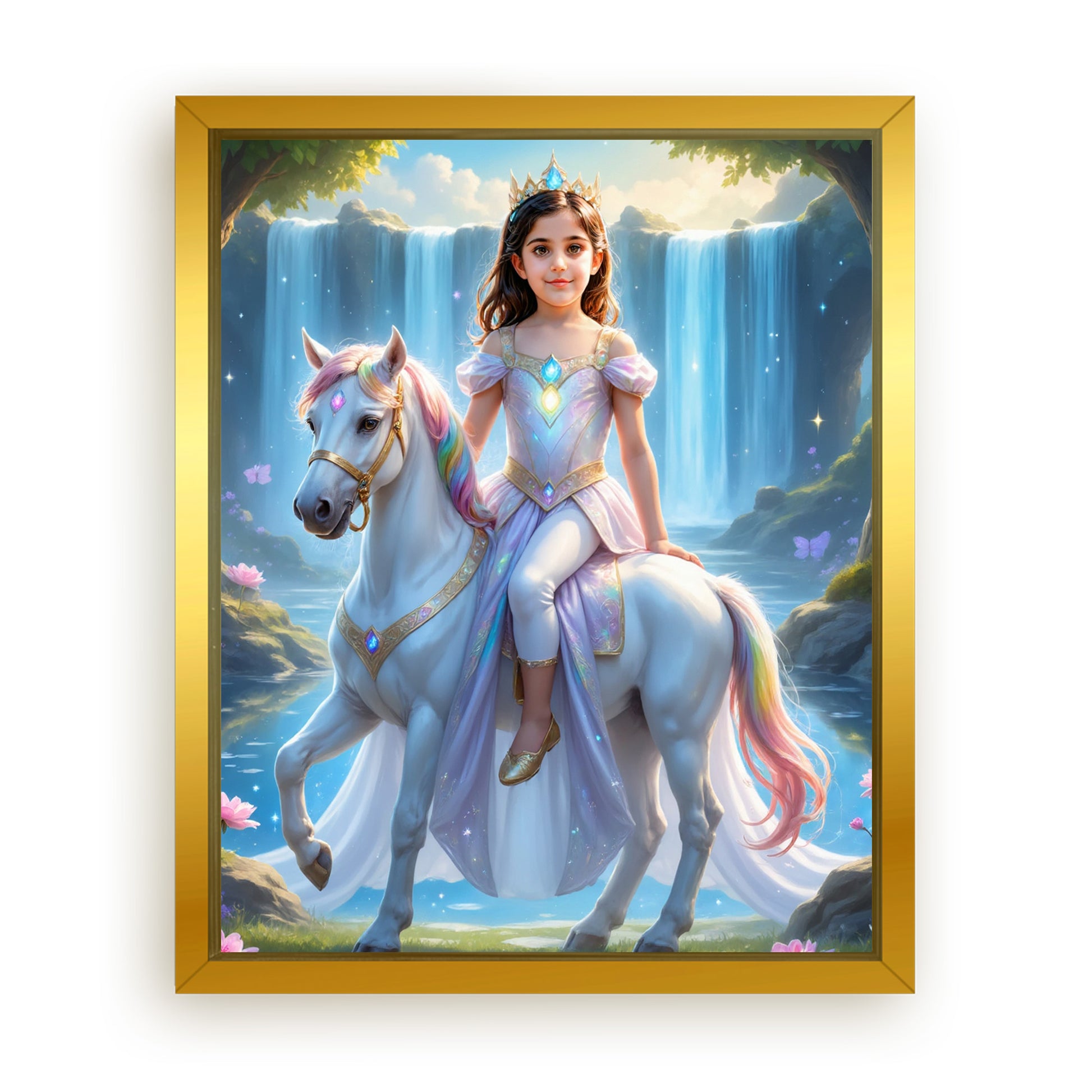 Make Your 12x16 Inches 'The Unicorn Rider Princess' Canvas Even More Special, Add a Beautiful Premium Frame & Make It Truly Gift-Ready!
