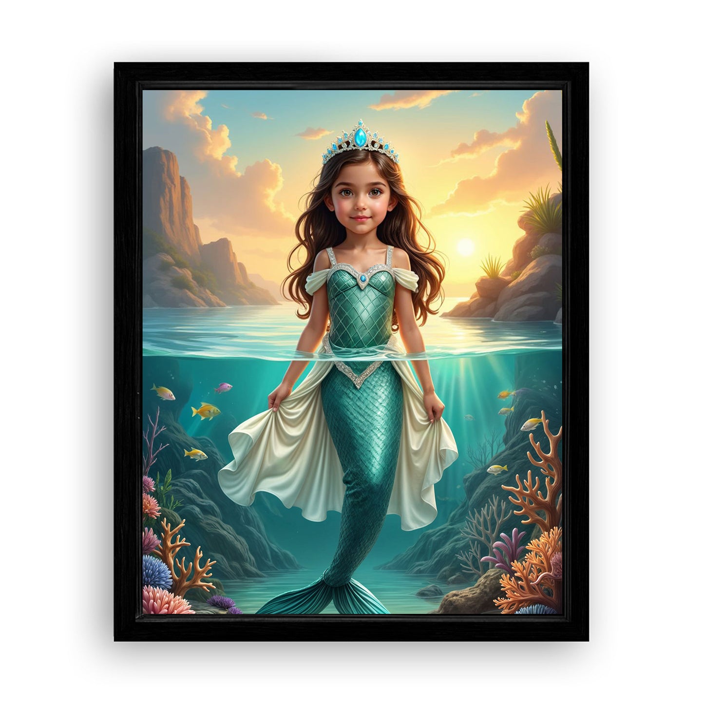 Save 33% When You Add A Frame To Your 10x08 'The Mermaid' Canvas Now
