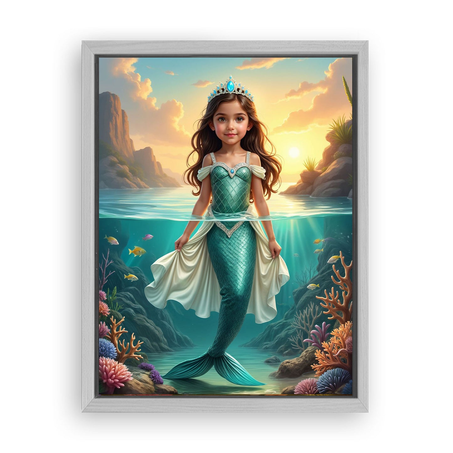 Save 33% When You Add A Frame To Your 12x16 'The Mermaid' Canvas Now