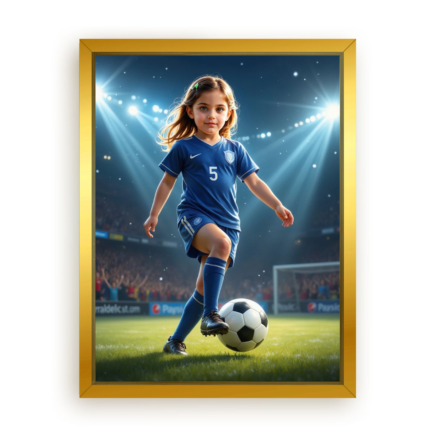 Save 33% When You Add A Frame To Your 18x24 'The Soccer Striker' Canvas Now