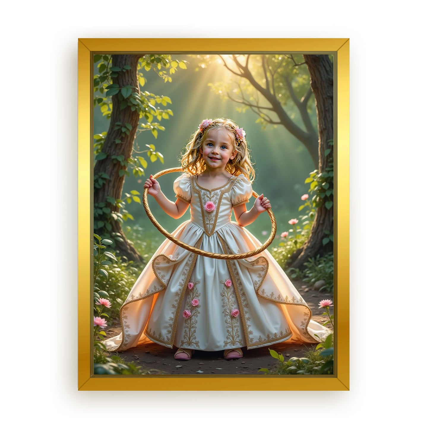 Save 33% When You Add A Frame To Your 18x24 'The Playful Princess' Canvas Now