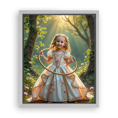Save 33% When You Add A Frame To Your 10x08 'The Playful Princess' Canvas Now
