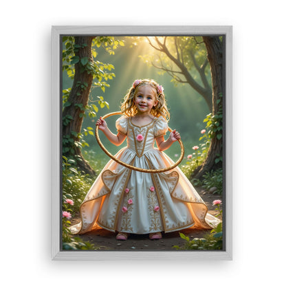 Save 33% When You Add A Frame To Your 12x16 'The Playful Princess' Canvas Now