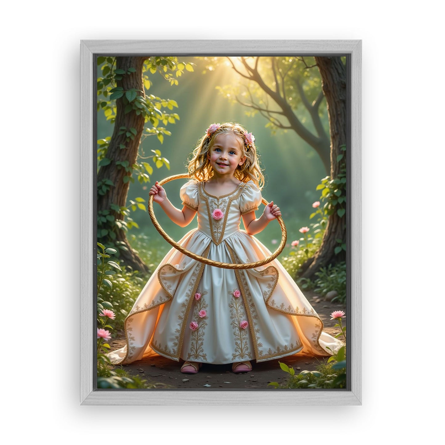 Save 33% When You Add A Frame To Your 18x24 'The Playful Princess' Canvas Now