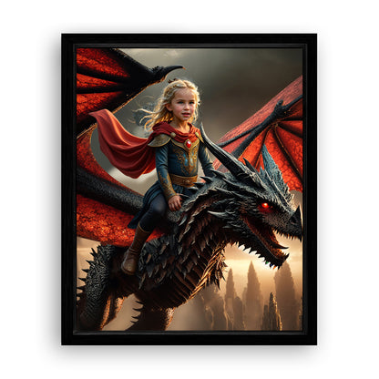 Save 33% When You Add A Frame To Your 10x08 'The Dragon Rider' Canvas Now