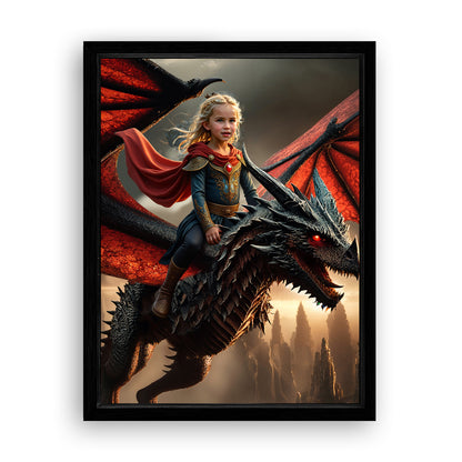 Save 33% When You Add A Frame To Your 12x16 'The Dragon Rider' Canvas Now