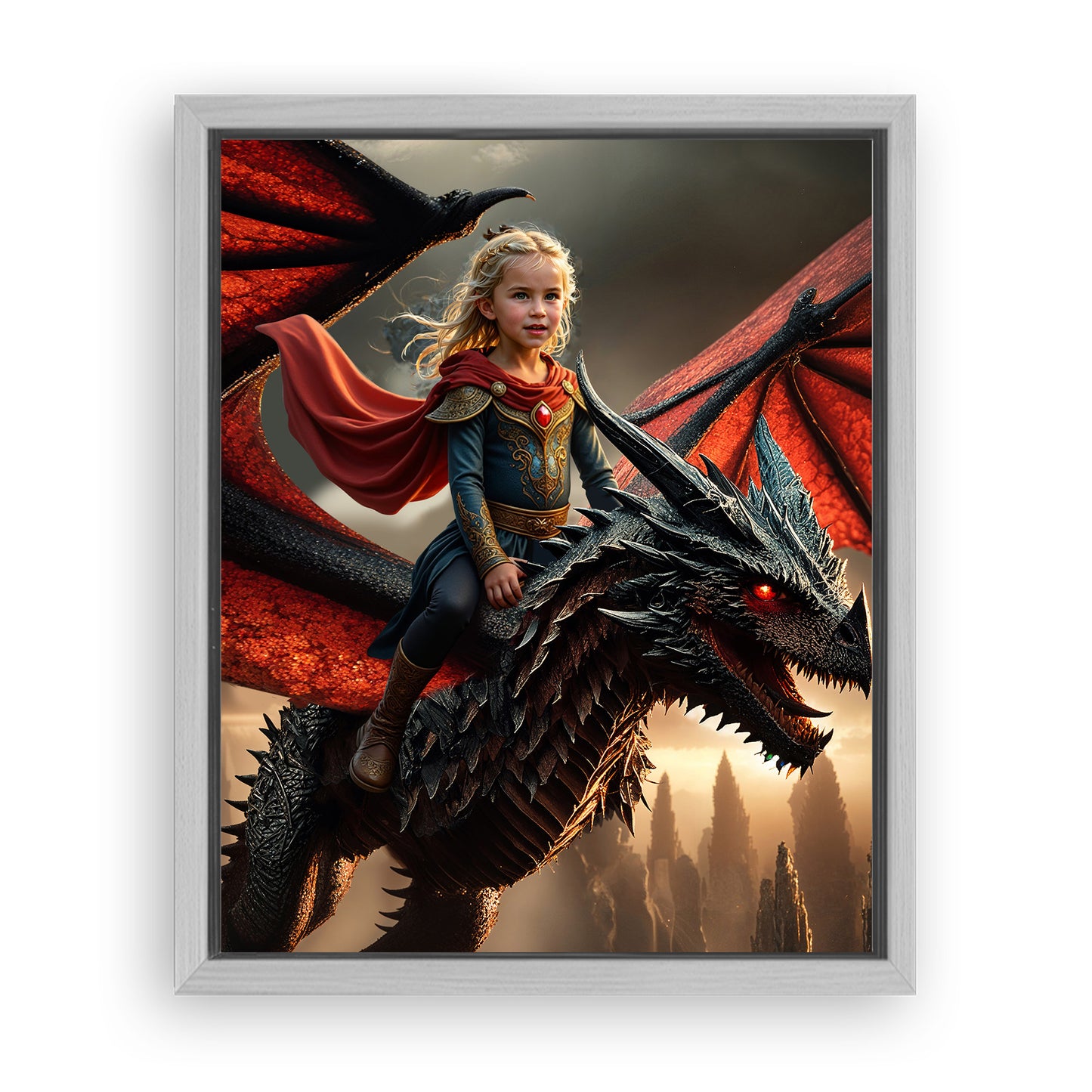 Save 33% When You Add A Frame To Your 10x08 'The Dragon Rider' Canvas Now