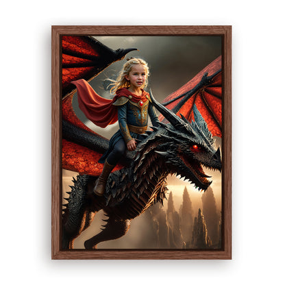 Save 33% When You Add A Frame To Your 12x16 'The Dragon Rider' Canvas Now
