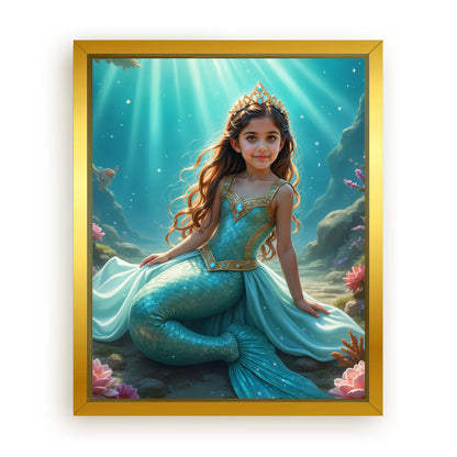 Make Your 10x08 Inches 'The Mermaid Princess' Canvas Even More Special, Add a Beautiful Premium Frame & Make It Truly Gift-Ready!