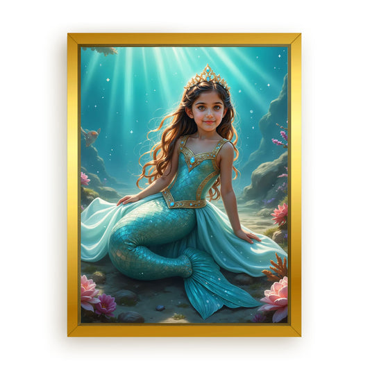 Make Your 12x16 Inches 'The Mermaid Princess' Canvas Even More Special, Add a Beautiful Premium Frame & Make It Truly Gift-Ready!