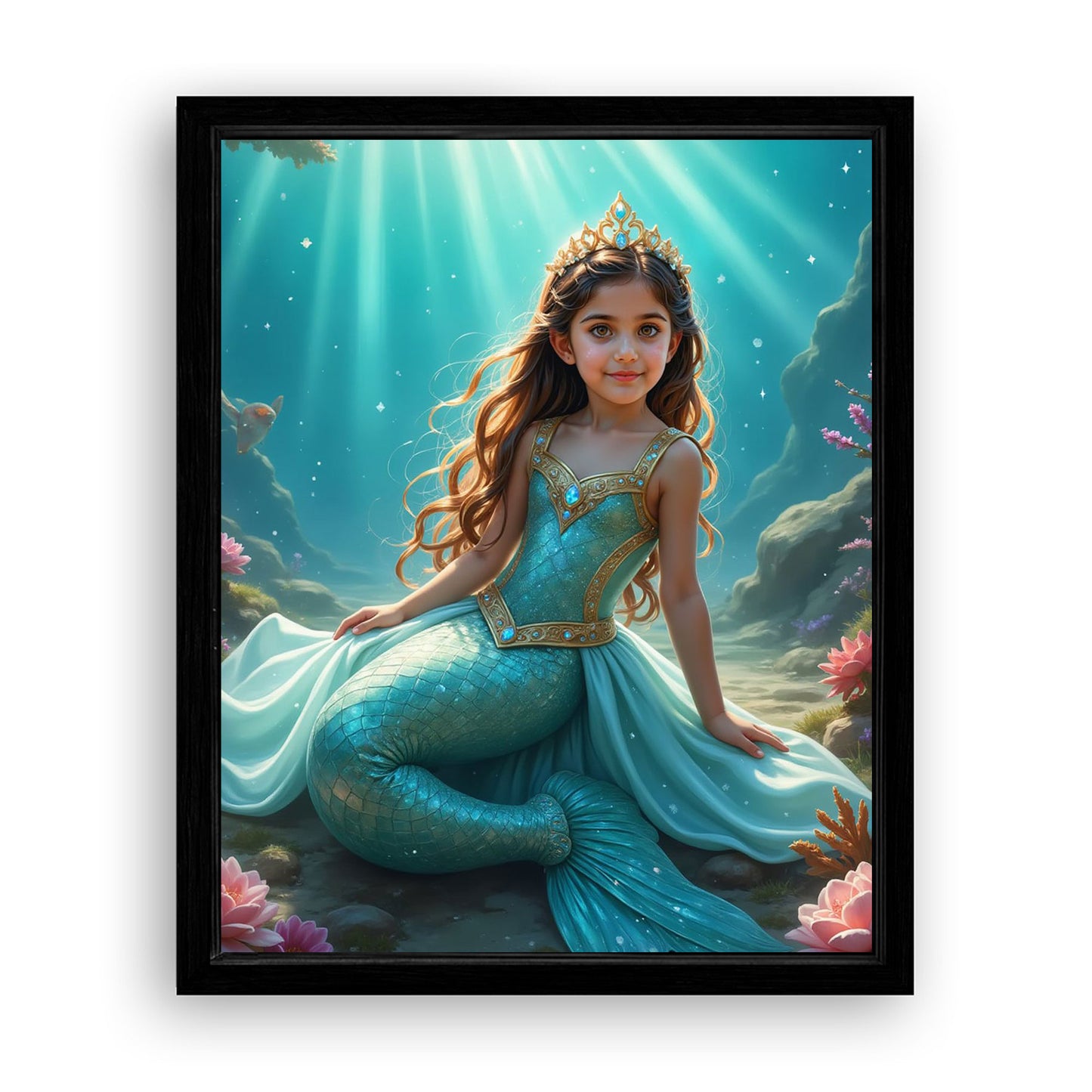 Make Your 10x08 Inches 'The Mermaid Princess' Canvas Even More Special, Add a Beautiful Premium Frame & Make It Truly Gift-Ready!