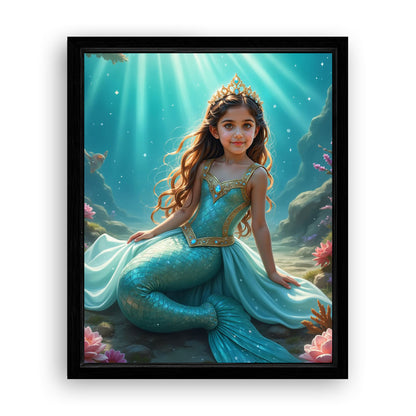 Save 33% When You Add A Frame To Your 16x20 'The Mermaid Princess' Canvas Now