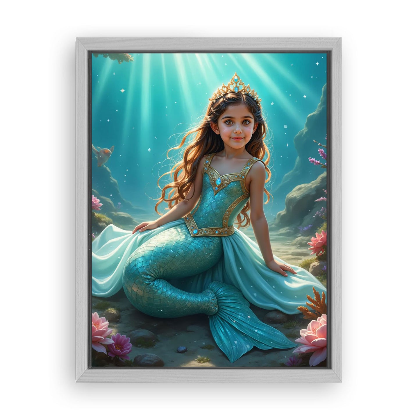 Make Your 12x16 Inches 'The Mermaid Princess' Canvas Even More Special, Add a Beautiful Premium Frame & Make It Truly Gift-Ready!