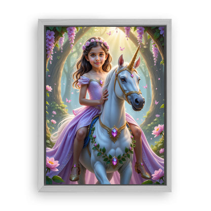 Save 33% When You Add A Frame To Your 12x16 'The Unicorn Princess' Canvas Now