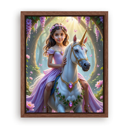 Save 33% When You Add A Frame To Your 16x20 'The Unicorn Princess' Canvas Now