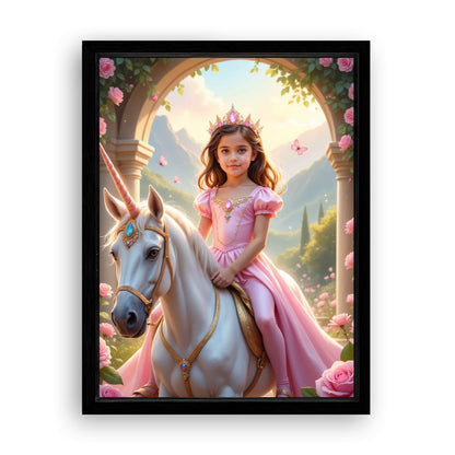 Save 40% When You Add A Frame To Your 12x16 'The Lavender Unicorn Princess' Canvas Now