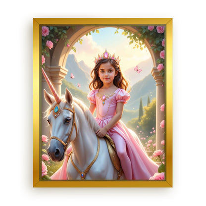 Make Your 16x20 Inches 'The Rose Blossom Unicorn Princess' Canvas Even More Special, Add a Beautiful Premium Frame & Make It Truly Gift-Ready!