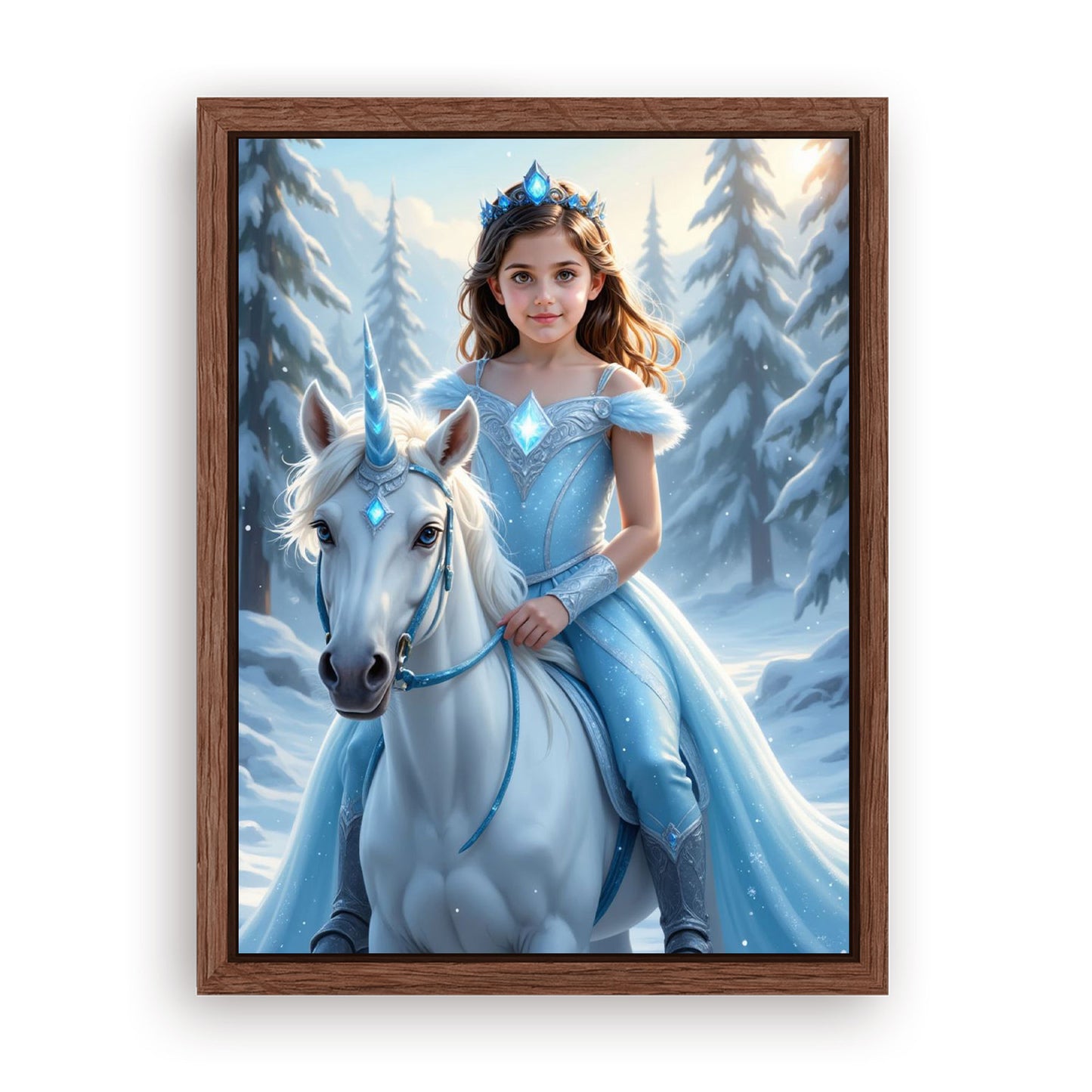 Make Your 12x16 Inches 'The Ice Unicorn Princess' Canvas Even More Special, Add a Beautiful Premium Frame & Make It Truly Gift-Ready!