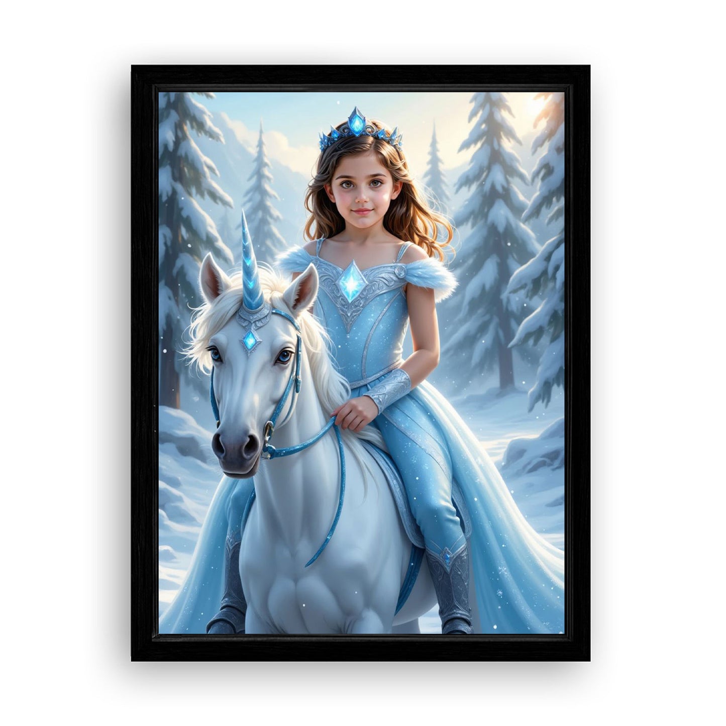 Make Your 12x16 Inches 'The Ice Unicorn Princess' Canvas Even More Special, Add a Beautiful Premium Frame & Make It Truly Gift-Ready!