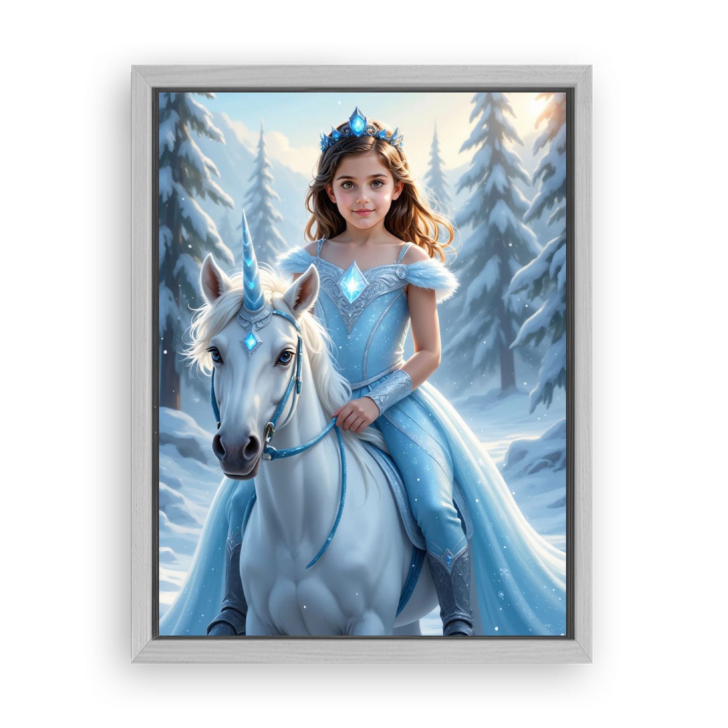 Make Your 12x16 Inches 'The Ice Unicorn Princess' Canvas Even More Special, Add a Beautiful Premium Frame & Make It Truly Gift-Ready!