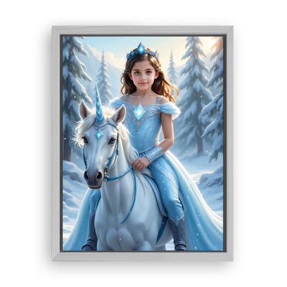 Save 40% When You Add A Frame To Your 12x16 'The Ice Unicorn Princess' Canvas Now